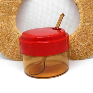 Pequeño recipiente de plástico para mermelada, azúcar, mostaza, almacenamiento de plástico vintage #1828704901