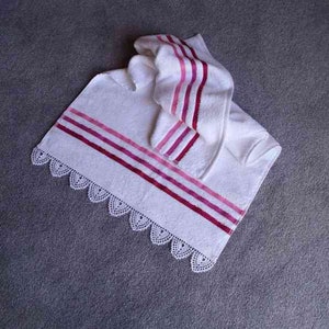Handtuch mit Häkelspitze Handtuch Frotteetuch Frotteehandtuch zdjęcie 1
