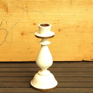 White wooden candle holder, vintage home decor #1558175384 image 1
