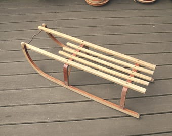 Classic vintage wooden sled from the GDR #4569555690