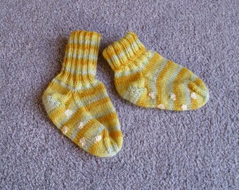 Babysocken   Wollsocken    Handgestrickte Socken       Babysocken  mit ABS - Sohle