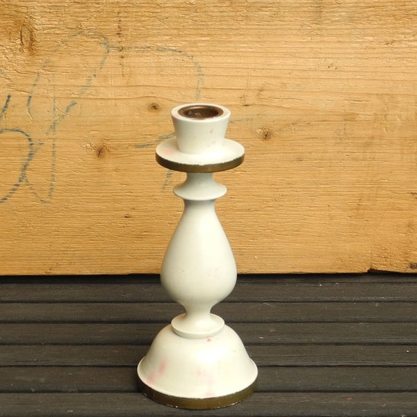 Old small wooden candle holder