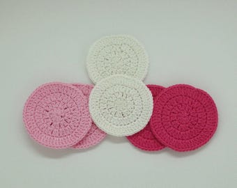 Makeup remover pads, 6 crocheted cosmetic pads, cotton pads #684613706