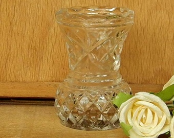 Vintage miniature vase made of pressed glass #4589113977