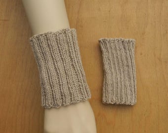 Hand-knitted short wrist warmers, hand warmers, arm warmers #4574042021