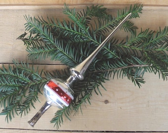 Vintage Christbaumspitze aus Glas Handarbeit Baumschmuck #4579720200