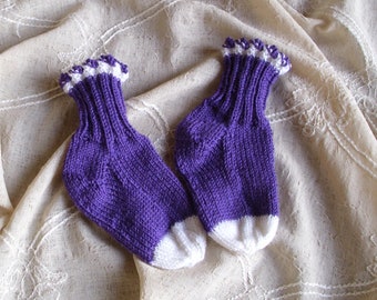 Babysocken  Handgestrickte Socken  Wollsöckchen   Socken mit Schurwolle
