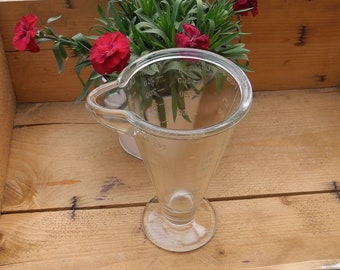 Vintage Poncet glass measuring cup, 1/4 liter, pressed glass #1519776621