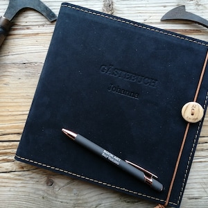 Gastenboek met lederen kaft