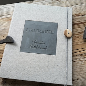 Stammbuch, Familienbuch Ledertitel ,handgemacht, individuelles Familienbuch, Hochzeit, Trauung, Standesamt, Geburt