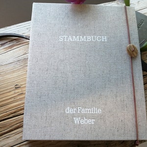 Family book from the factory, raw linen cover, A4 or A5, handmade!