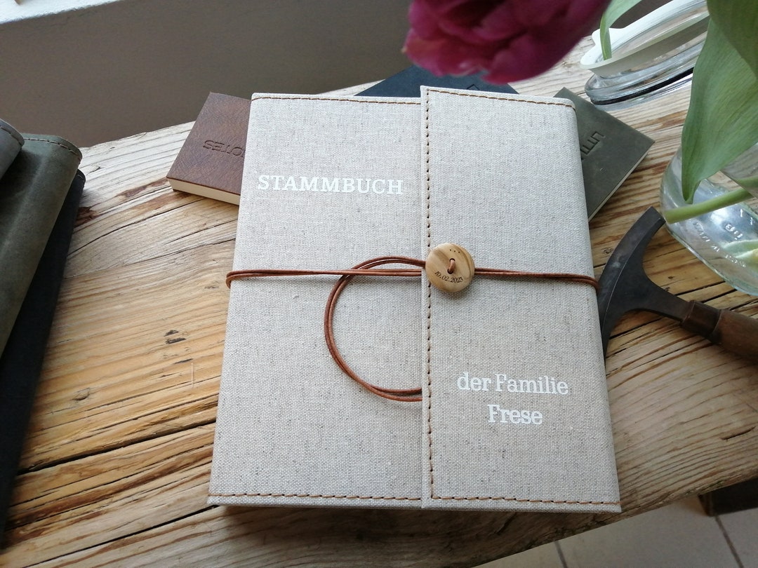 Linen Book Cover With Stitching Handmade Wedding Marriage Etsy