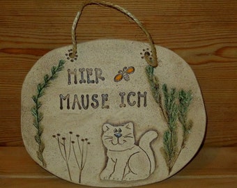 Türschild Katze