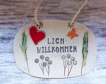 Türschild "Herzlich Willkommen"