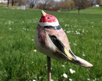 Keramikvogel Steglitz Gartenkeramik Vogelfigur