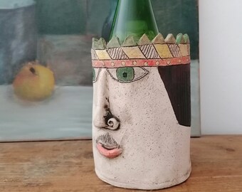 Planter champagne cooler ceramic handmade bottle cooler