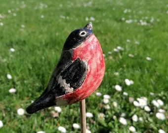 Keramikvogel Dompfaff Gartenkeramik Vogelfigur