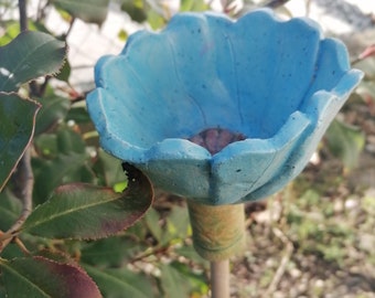 Céramique de jardin de bain d'insectes de fleurs en céramique