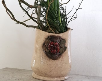 Blumenvase Keramik handmade Blumengefäß Floristik