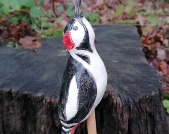 Keramikvogel  Buntspecht Gartenkeramik Vogelfigur