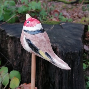 Ceramic bird Steglitz garden ceramic bird figure image 5