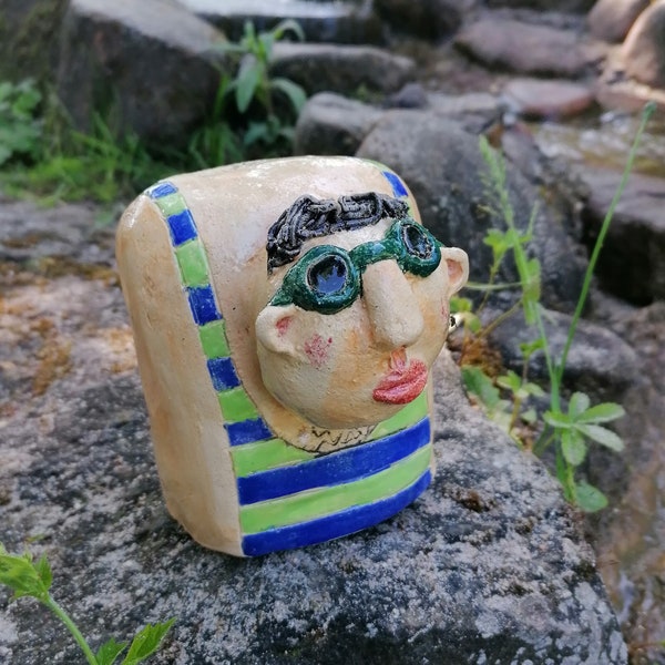 ABVERKAUF - Gartenfigur Schwimmer Keramik