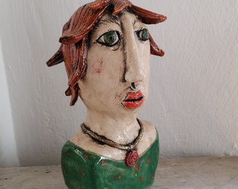 Figura in ceramica testa in ceramica da giardino in ceramica