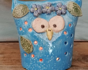 Lantern ceramic owl