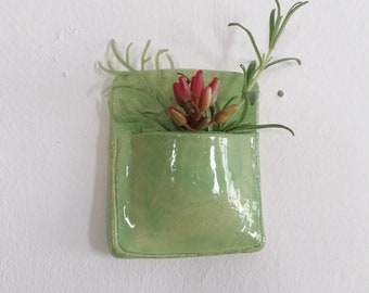 Hängende Vase, mint grün, hängende Pflanztasche