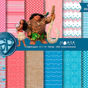 COD050 - 50% korting op Moana papier/digitale papier Pack/digitale Scrapbooking papier/Instant downloaden voor persoonlijk en commercieel gebruik