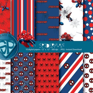 COD055 - 50% korting op Spiderman papier/digitale papier Pack/digitale Scrapbooking papier/Instant downloaden voor persoonlijk en commercieel gebruik