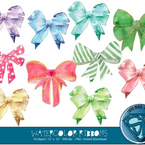 COD060-50%OFF  WATERCOLOR RIBBONS clipart/Clipart Pack/Digital Scrapbooking Paper/Instant Download for Personal and Commercial Use
