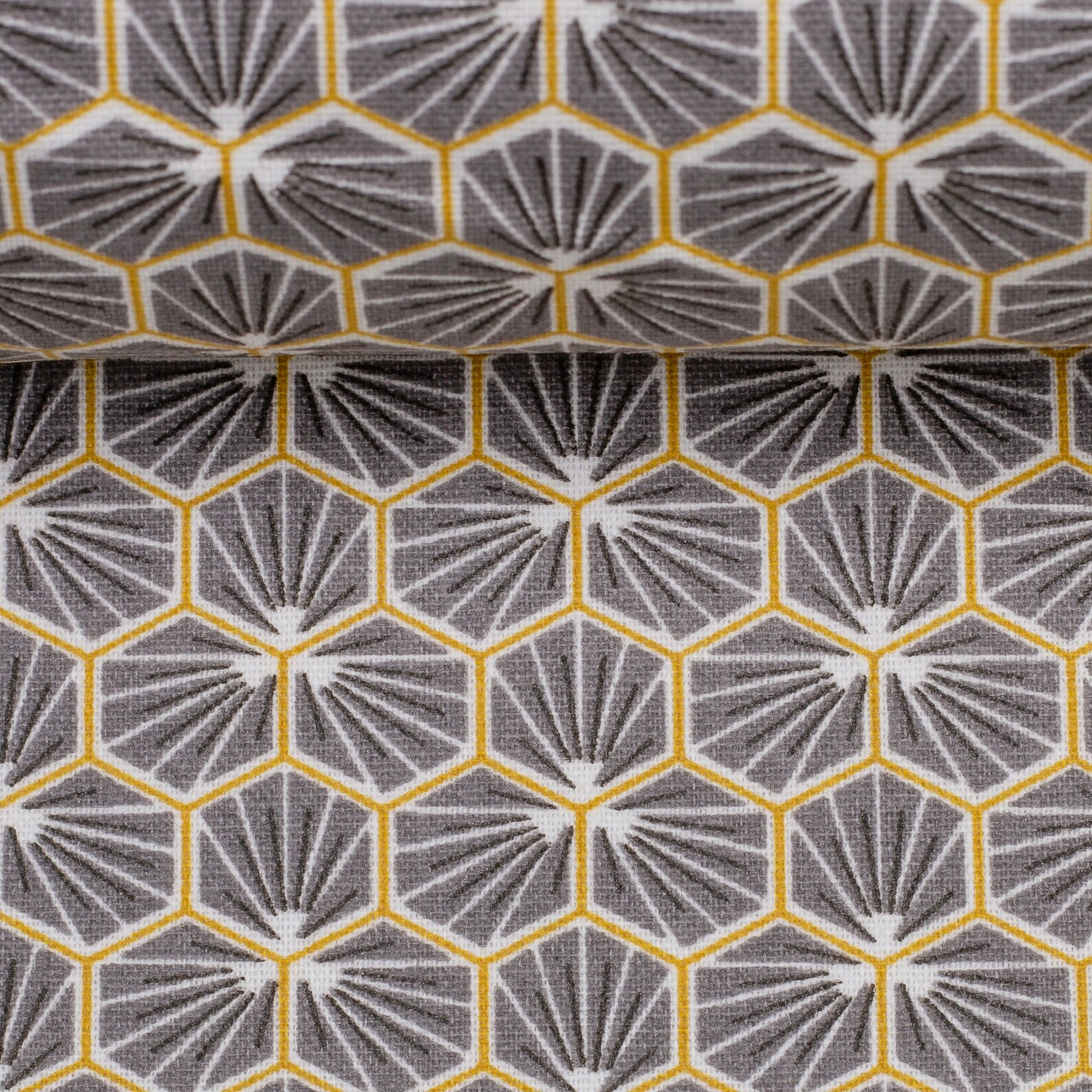 Coated cotton grey pattern waxcloth honey Etsy