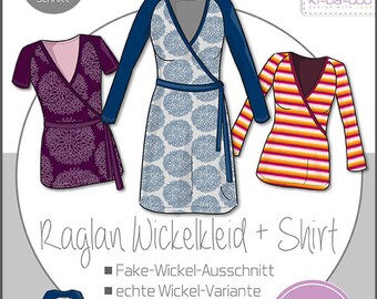 Kibadoo Pattern and Instructions Women Raglan Wrap Dress/Shirt