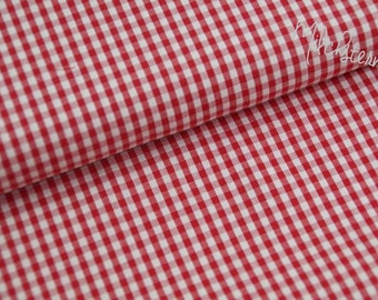 Cotton Vichy check red 3 mm woven fabric romantic country house