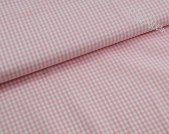 Cotton Vichy check pink white 3 mm woven fabric romantic country house