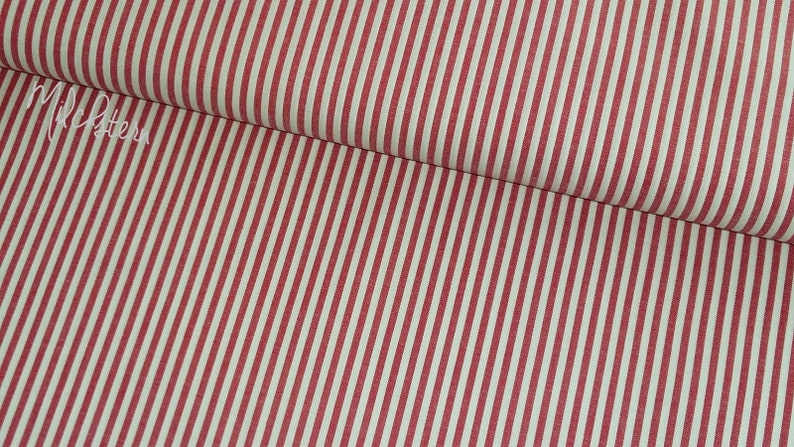 Baumwolle Mini-Streifen rot/weiß Bild 1