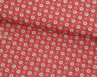 Cotton HILCO Hilde flowers red white flowers