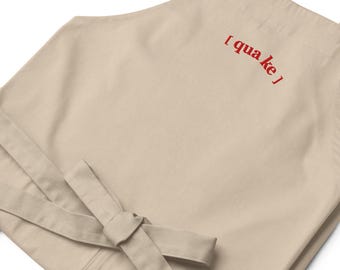 Charmed Quake Embroidered Apron - Organic Cotton