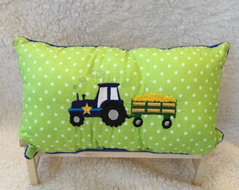 Cuddly pillow tractor with name