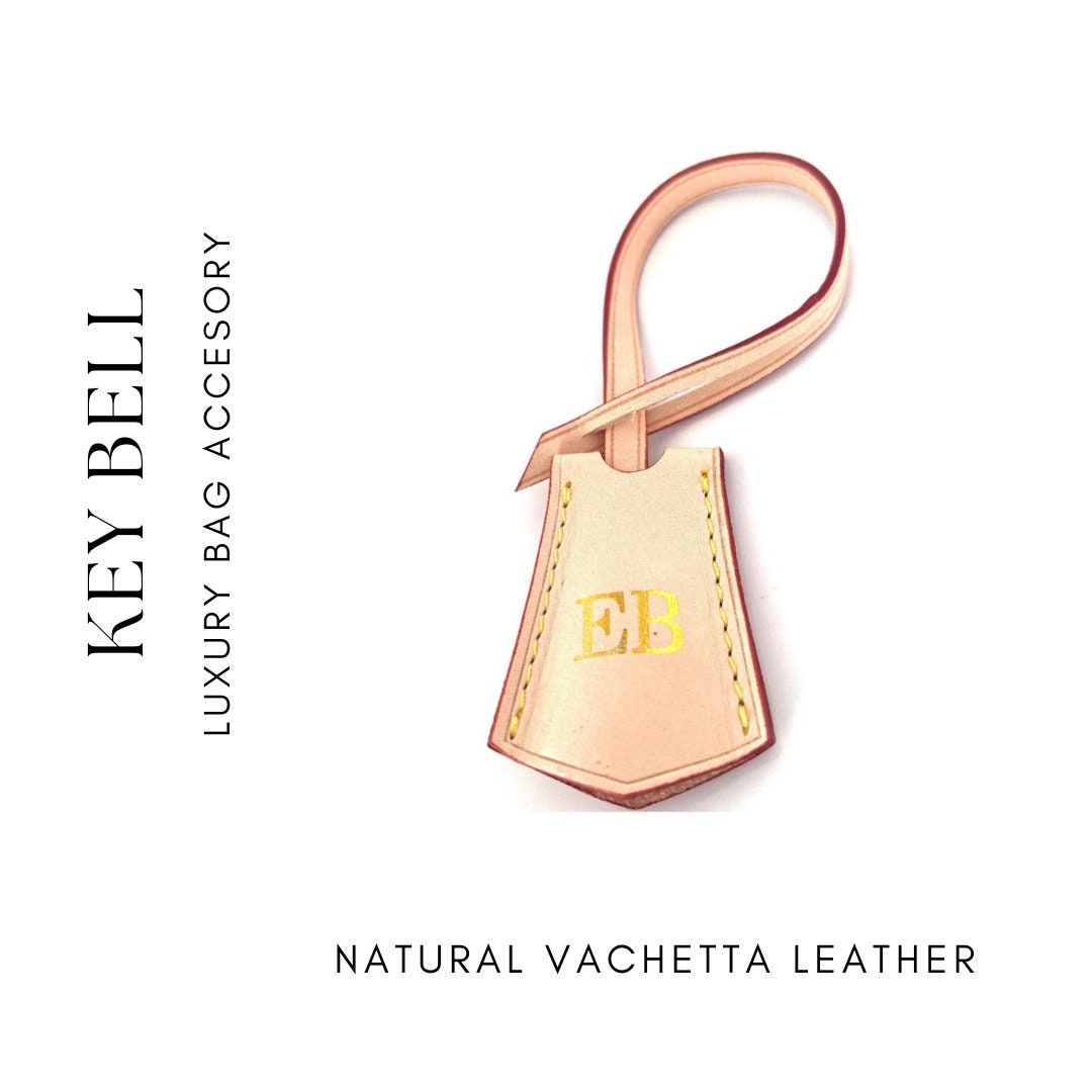 Handmade Real Vachetta Leather Key Bell Clochette Luggage Tag For Handbags