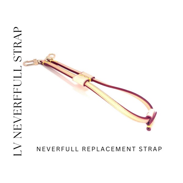 Neverfull Side straps, Natural Colored Veg Tanned Leather with red edging and yellow stitching