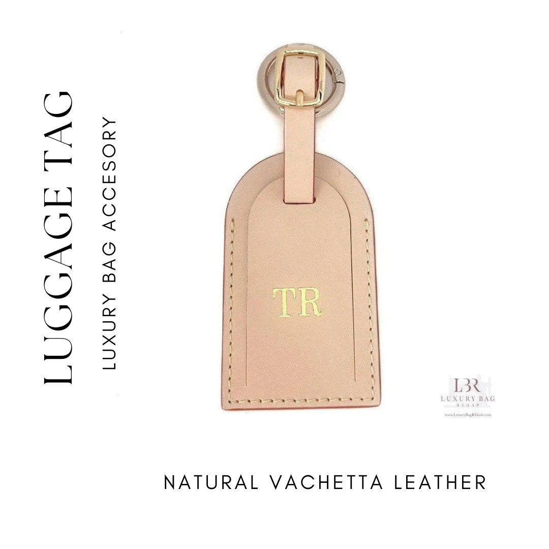 Louis Vuitton Luggage Tag Vachetta w/ Sunburst For Sale at 1stDibs