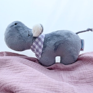 Hippo &quot;Nelly&quot; cuddly toy in 2 sizes color of your choice
