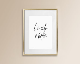 Poster "La vita è bella" | Kunstdruck Poster, Digitaldruck, Poster Wohnzimmer, Wohnzimmerdeko