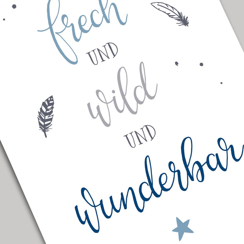 Poster Sei frech und wild, bunt Kinderzimmer, Druck, Print, Kunstdruck, Wallart, Digitaldruck, Einschulung, Kinderzimmerdeko Bild 5