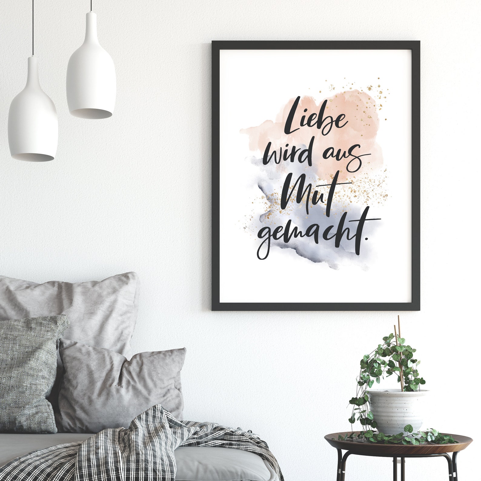 Poster Liebe wird aus Mut gemacht Kunstdruck Etsy