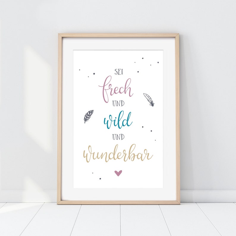 Sei Frech Und Wild Bunt Poster Kinderzimmer Druck Print Etsy