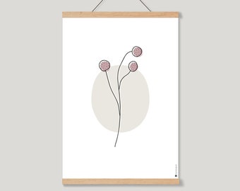 Poster "Craspedia" | Print, Kunstdruck, Digitaldruck, Artprint, Poster Wohnzimmer, Wohnzimmerdeko, Ostern, Frühling