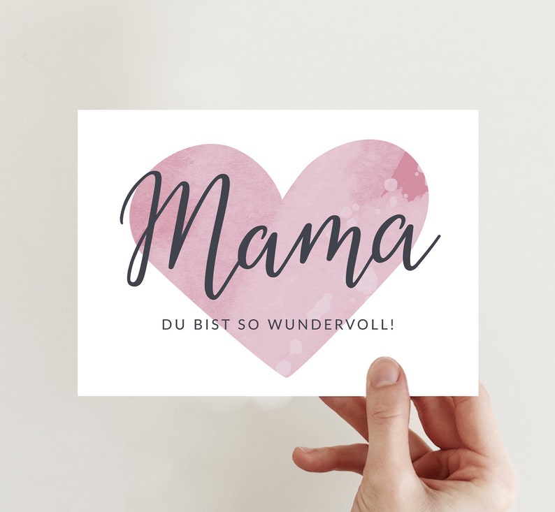 Postkarte Mama Muttertagskarte, Hochglanz-Postkarte, Muttertag, Grußkarte, Geburtstag, Familie Bild 3